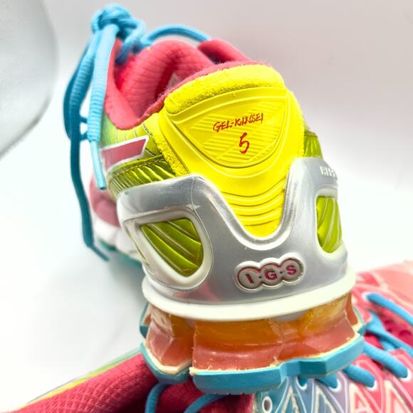 ASICS Gel-Kinsei 5 Women’s Sz 9 Running Shoes Pink Yellow Blue T3E9Y Multicolor - Picture 6 of 7